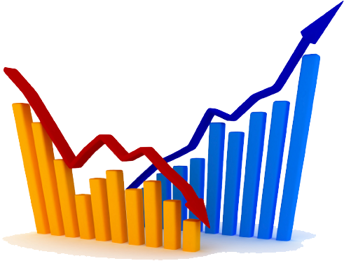 Stock Market Png Transparent Image - Graphs Up And Down (550x412)