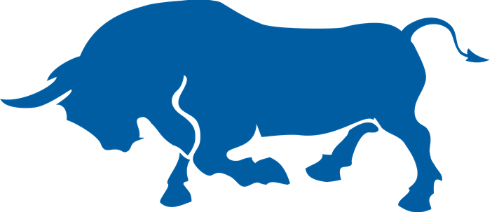 Stock Market Png Image - Bull Silhouette (702x303)