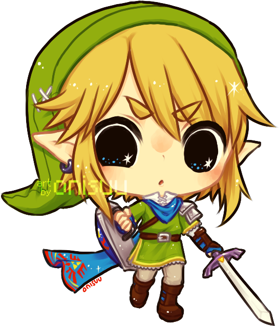 Zelda Hyrule Warriors Link By Onisuu - Legend Of Zelda Hyrule Warriors Chibi (633x671)