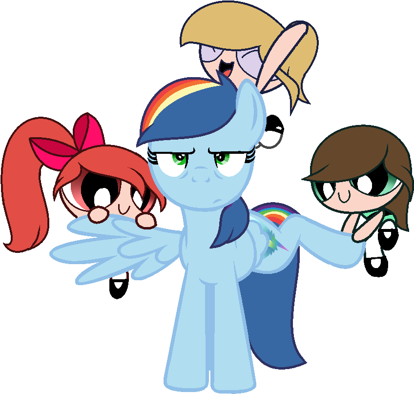 Mlp Rainbow Star In The Power Puff Girls World By Galaxyswirlsyt - Cutie Mark Rainbow Star (1004x866)