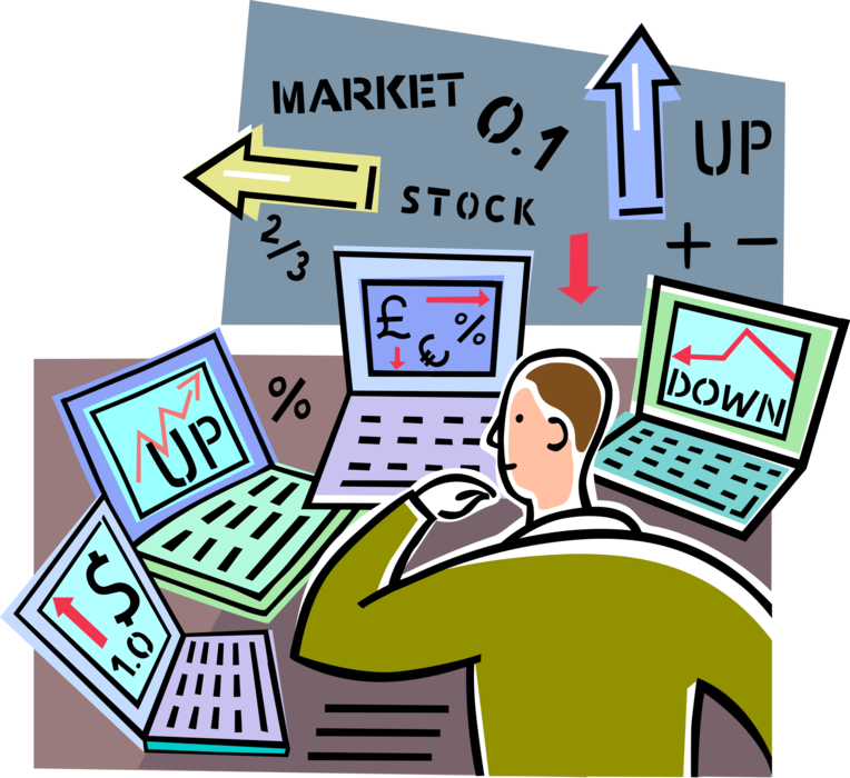 Vector Illustration Of Wall Street Financial Analyst - Vector Illustration Of Wall Street Financial Analyst (764x700)