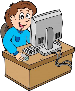 Sekarang Ini Banyak Sekali Contoh Software Yang Di Cartoon Boy On Computer 333x401 Png Clipart Download