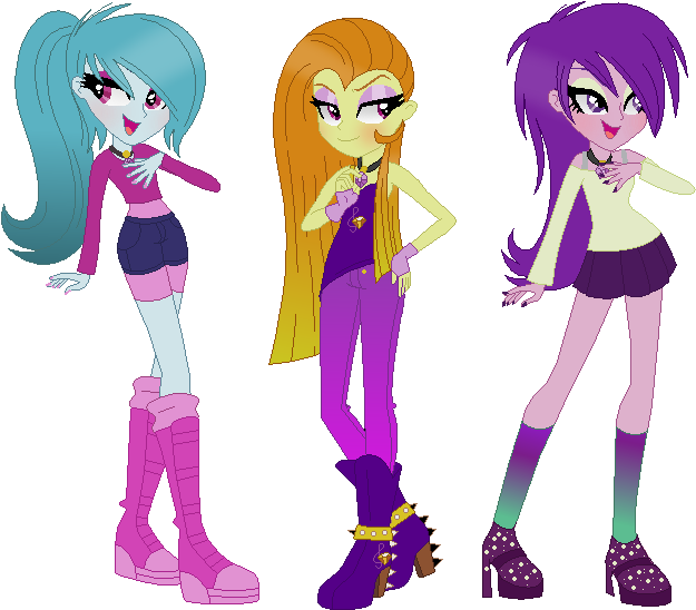 The Dazzlings By Niightlydark - My Little Pony: Friendship Is Magic (690x584)