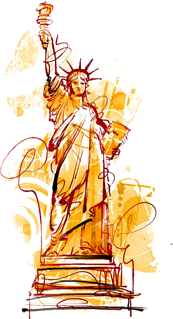 Statue Of Liberty Cartoon Watercolor Painting Illustration - Statue Of Liberty Cartoon Watercolor Painting Illustration (720x1065)