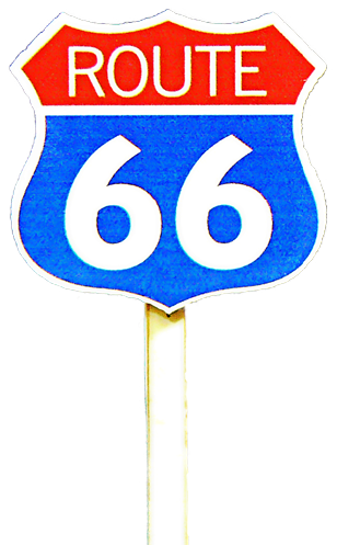 Route 66 Miniature Color Sign Nb Web - Sign (455x550)