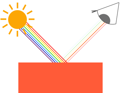 The Following Image Shows This For A Coral Colored - Reflection Of Lighting Color (447x322)