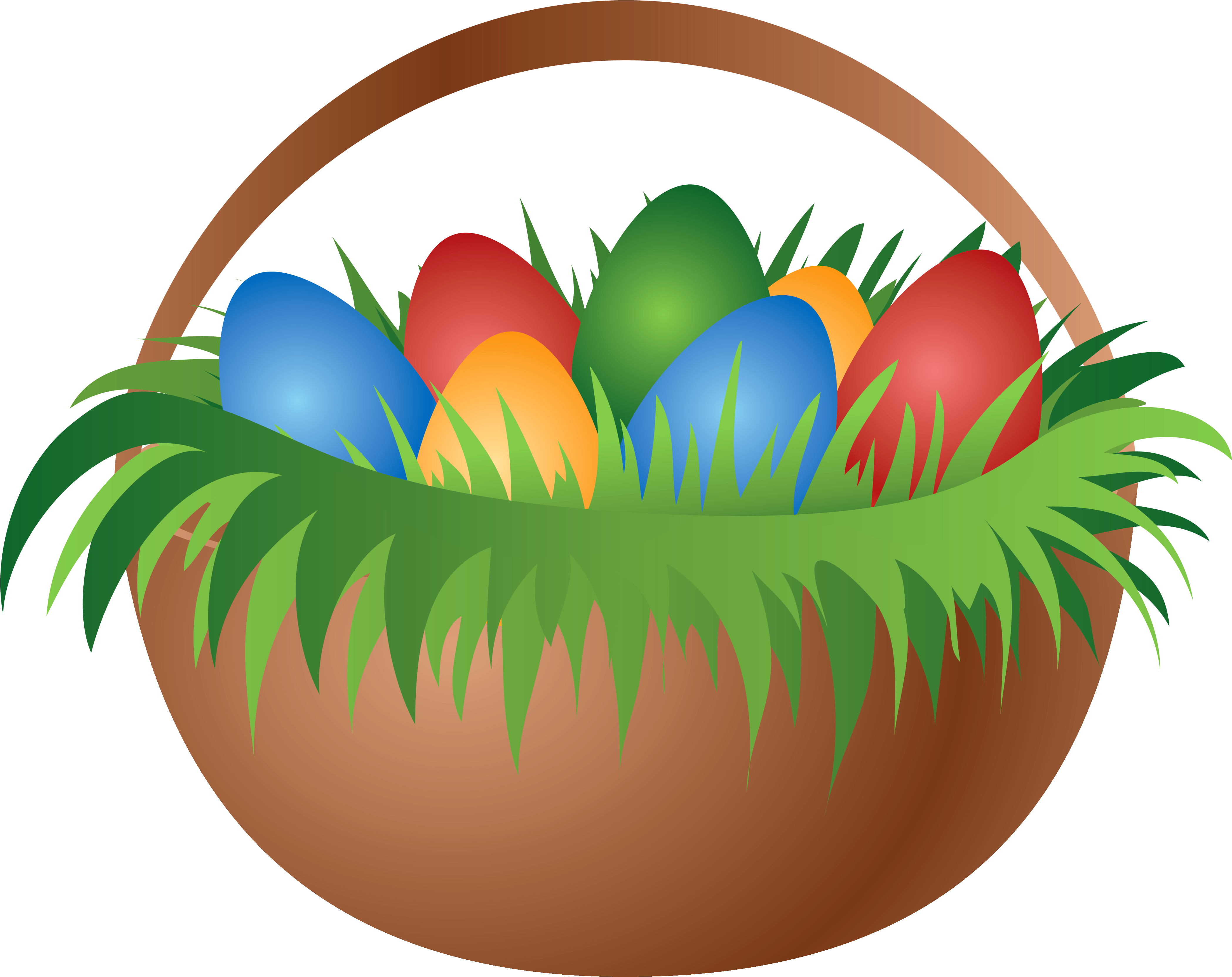 Painted Easter Basket With Easter Eggs Png Picture - Basket Easter Eggs Png (4347x3626)