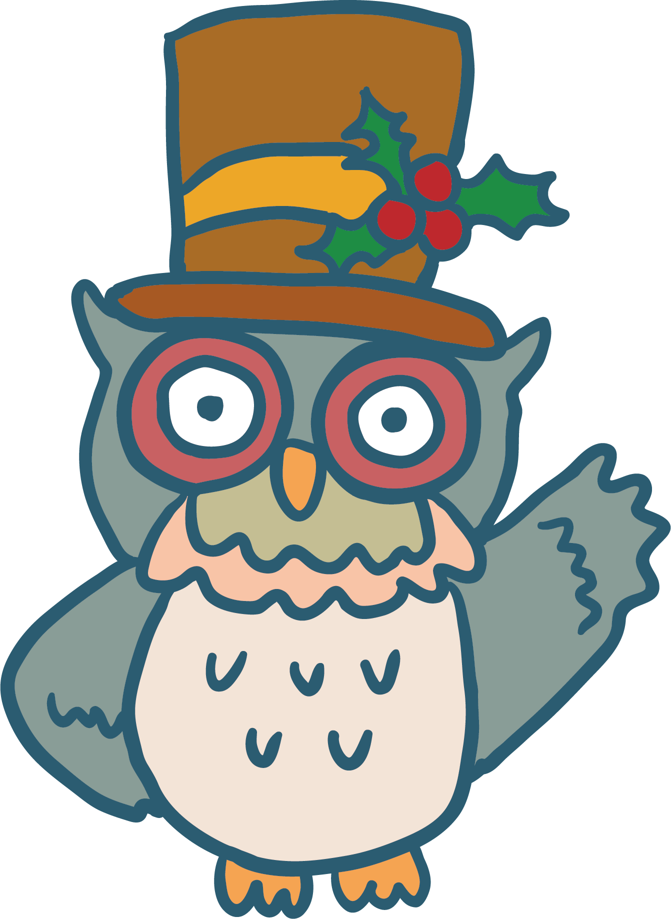 Owl Bird Christmas Clip Art - Owl Bird Christmas Clip Art (1342x1838)