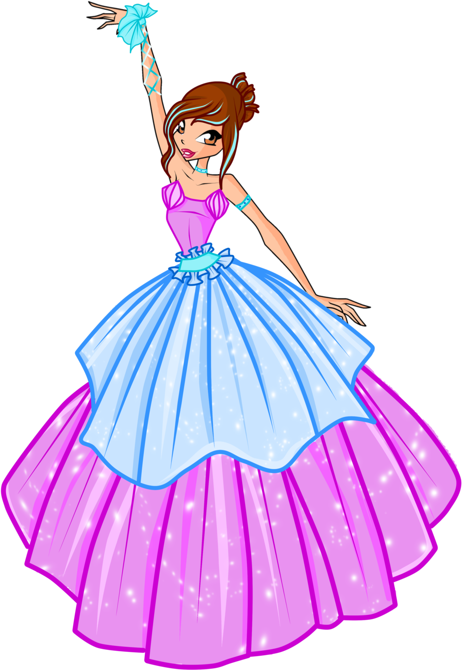 Blue Dress Clipart Ball Gown Pencil And In Color Blue - Winx Club Ball Gowns (1024x1365)