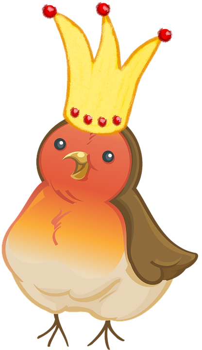Santa Reading Cliparts 24, - Bird With A Crown Cartoon (416x720)