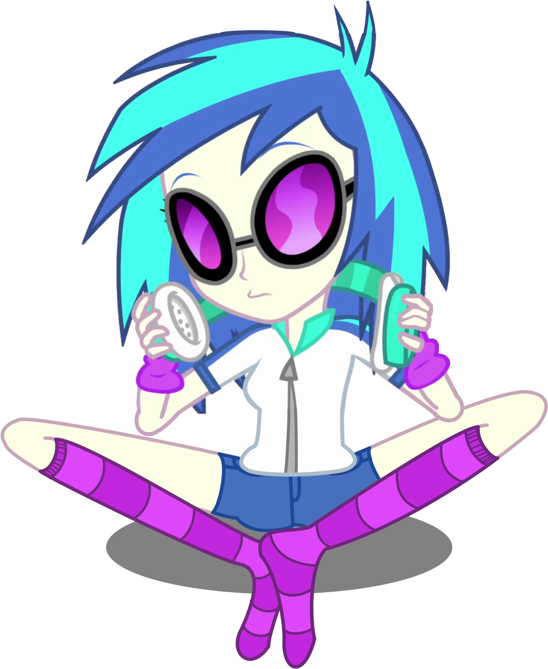 Equestria Girls Vinyl Scratch Sitting By Gioku - My Little Pony Equestria Girls Vinyl (1221x1396)