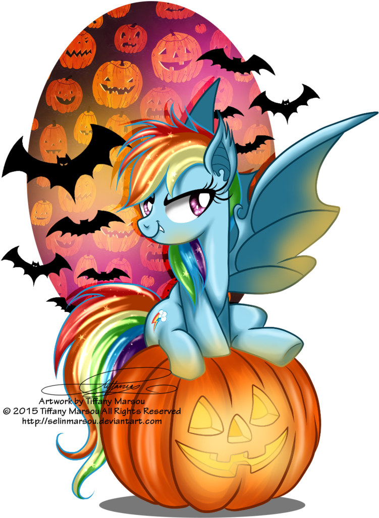 Happy Nightmare Night Ponies Out There Hope Everyone - Rainbow Dash Bat Art (765x1045)