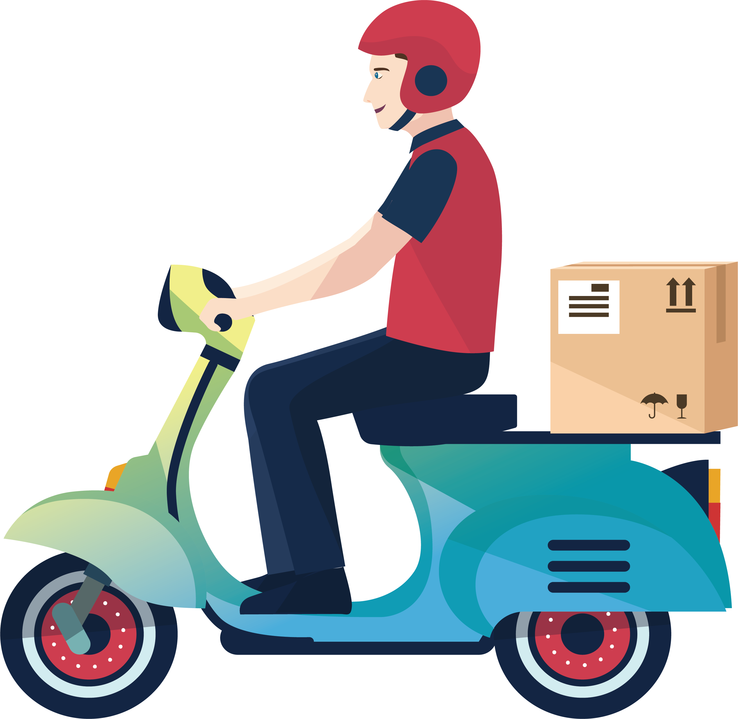 Delivery Motorcycle Courier Logistics Service - Delivery Boy (2801x2728)
