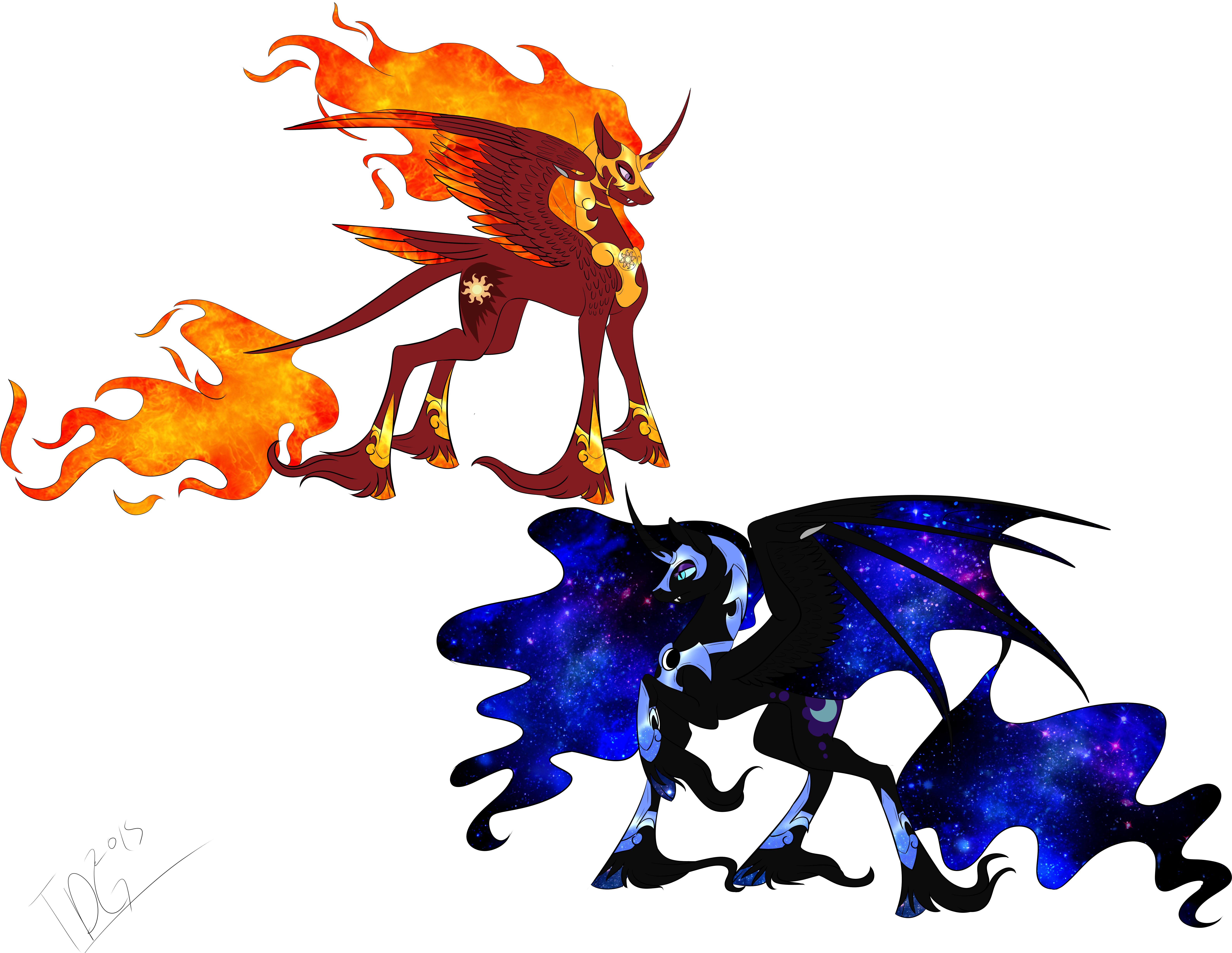 Nightmare Moon And Solar Flare By Tdg-arts - My Little Pony Solar Flare (6500x5000)