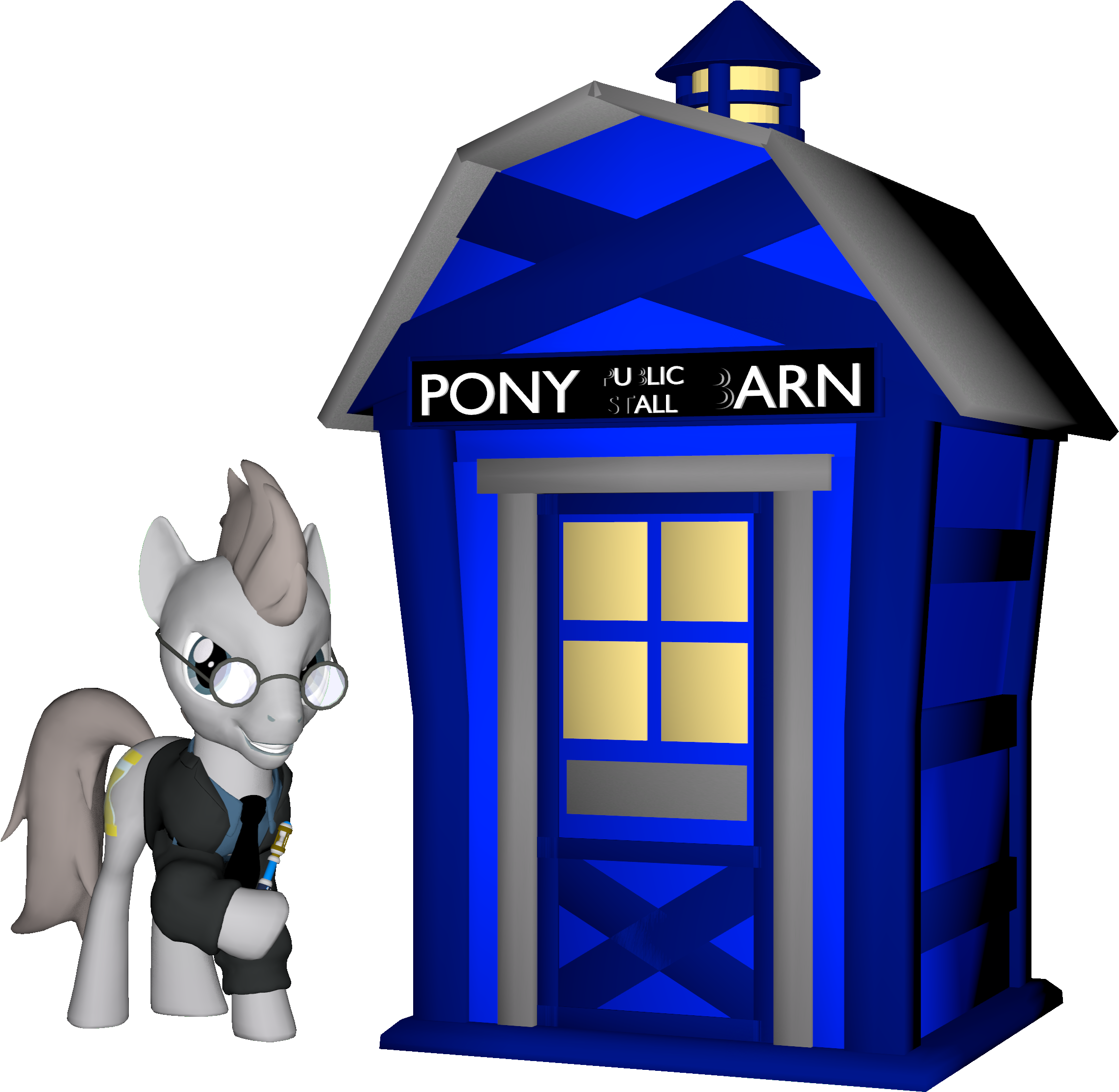 New Doctor Whooves And Tardis By Longsword97 - Cartoon (2313x2328)