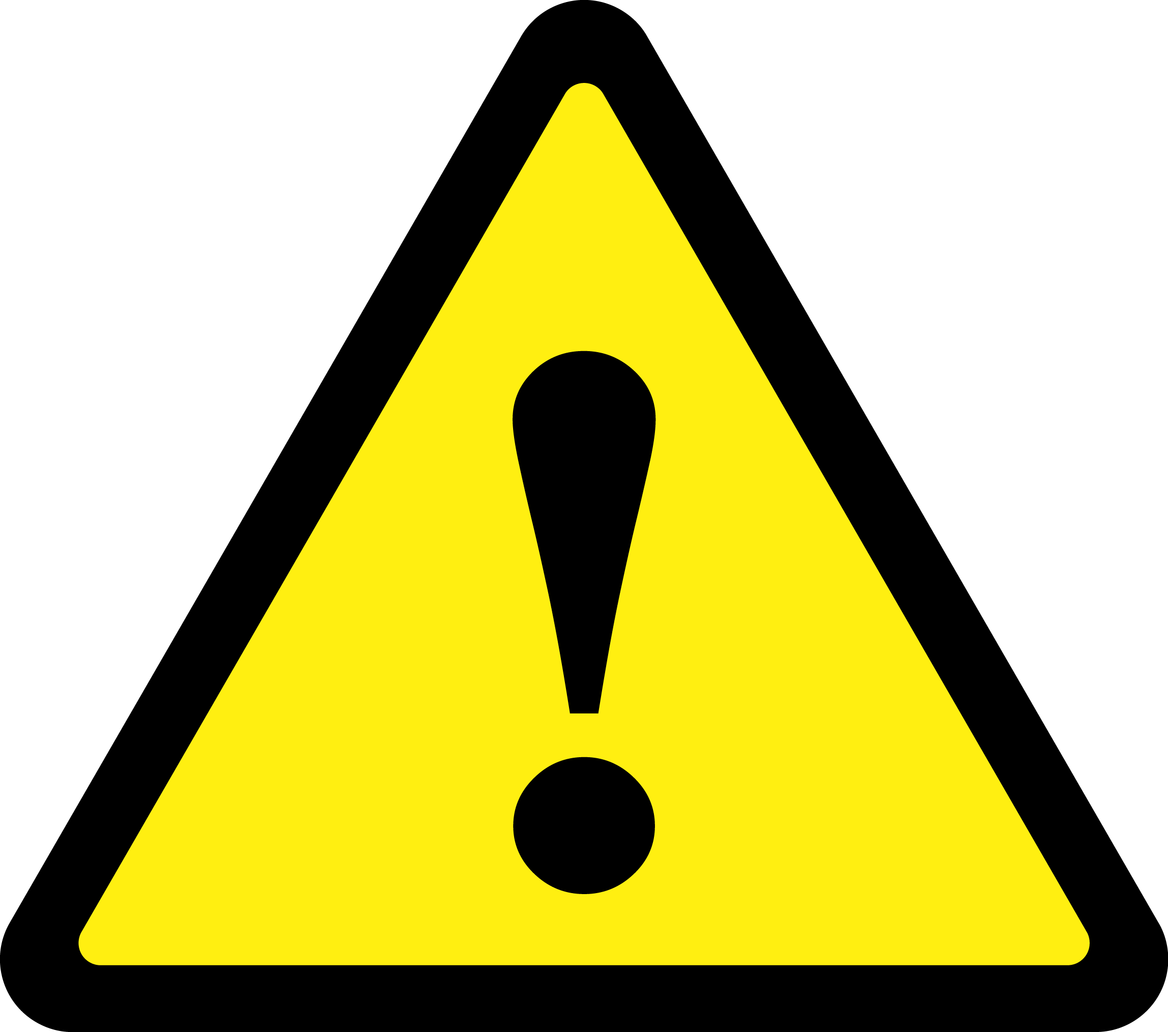 Clipart Warning Triangle - Yellow Triangle With Exclamation Point (2297x2028)