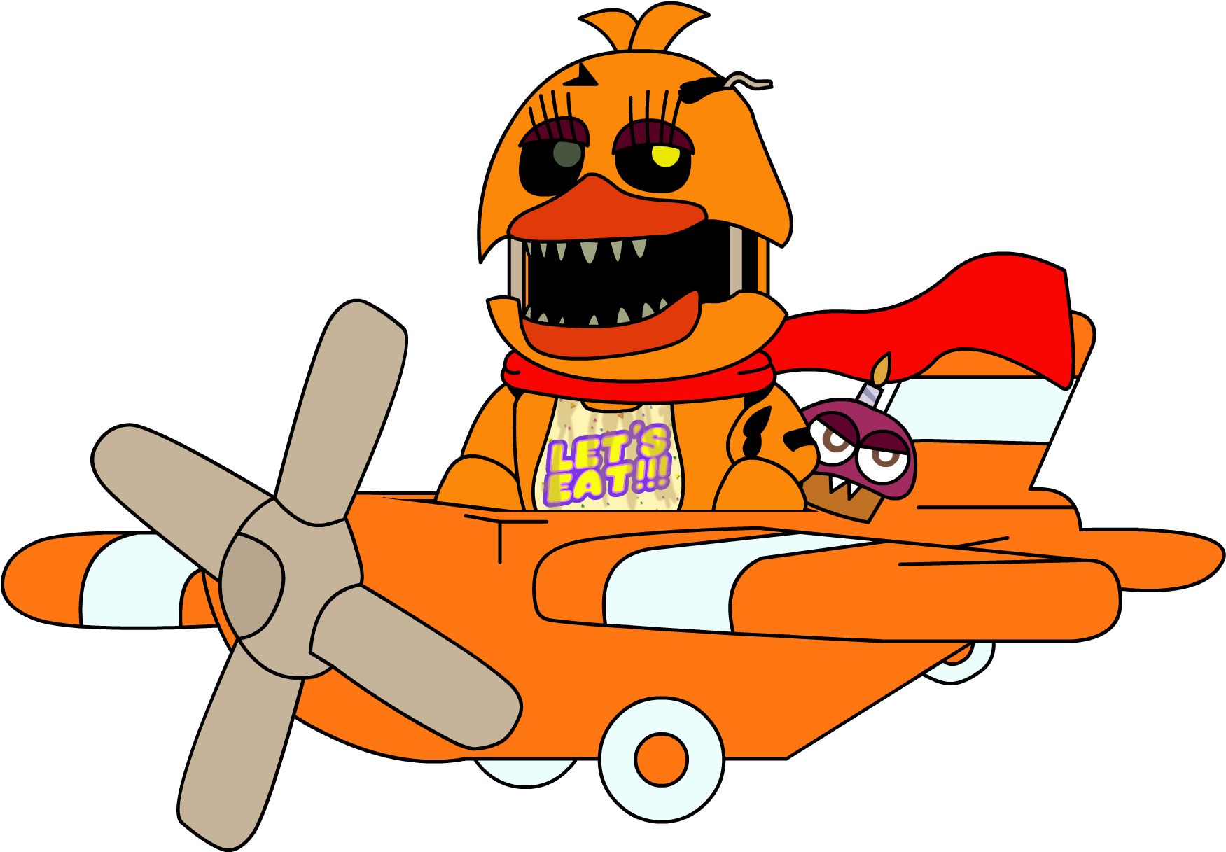 Artwork[spoilers] Foxy Fighters' Adventure Nightmare - Nightmare Chica And Nightmare Foxy (1750x1224)