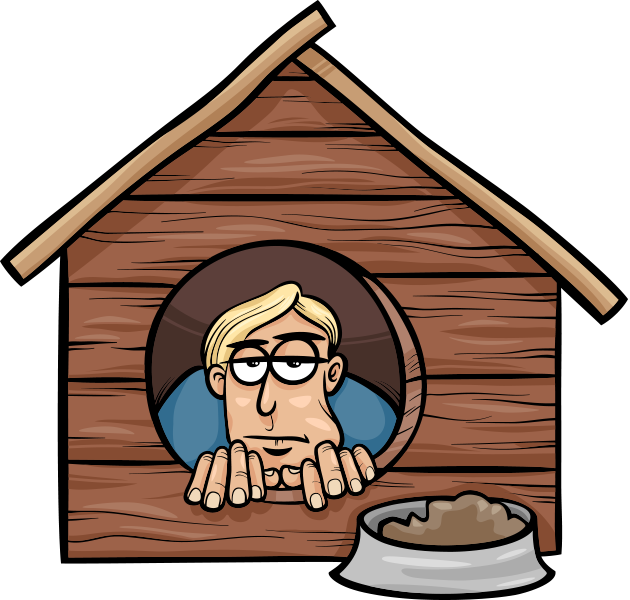 Clipart Köpek Kulübesindeki Adam - Dog House Cartoon (630x600)