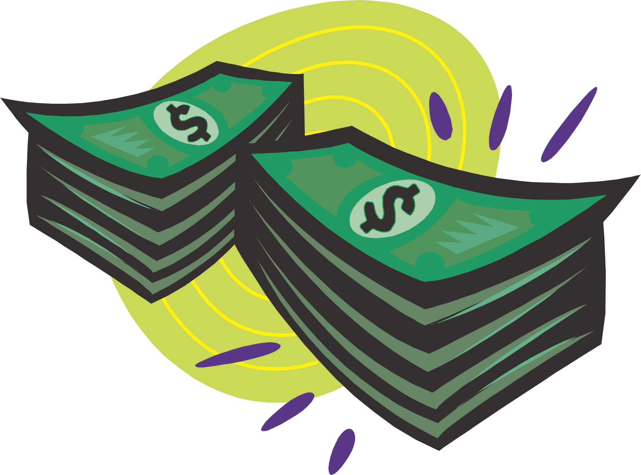 Cash Money Clip Art - Stacks Of Money (custom) Pillow Case (2092x1552)