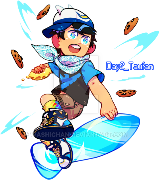 Bbb1weekchallenge Day2 Boboiboy Taufan By Washichan - Cartoon (600x667)