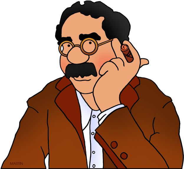 Free Occupations Clip Art By Phillip Martin, Groucho - Groucho Marx Clip Art (648x603)