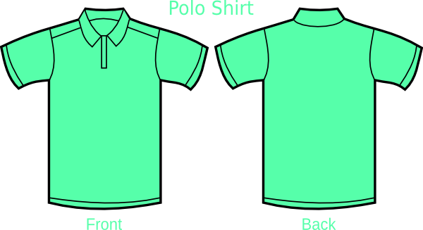 Mint Green Polo Shirt Clip Art At Clker - Polo T Shirt Template (600x327)