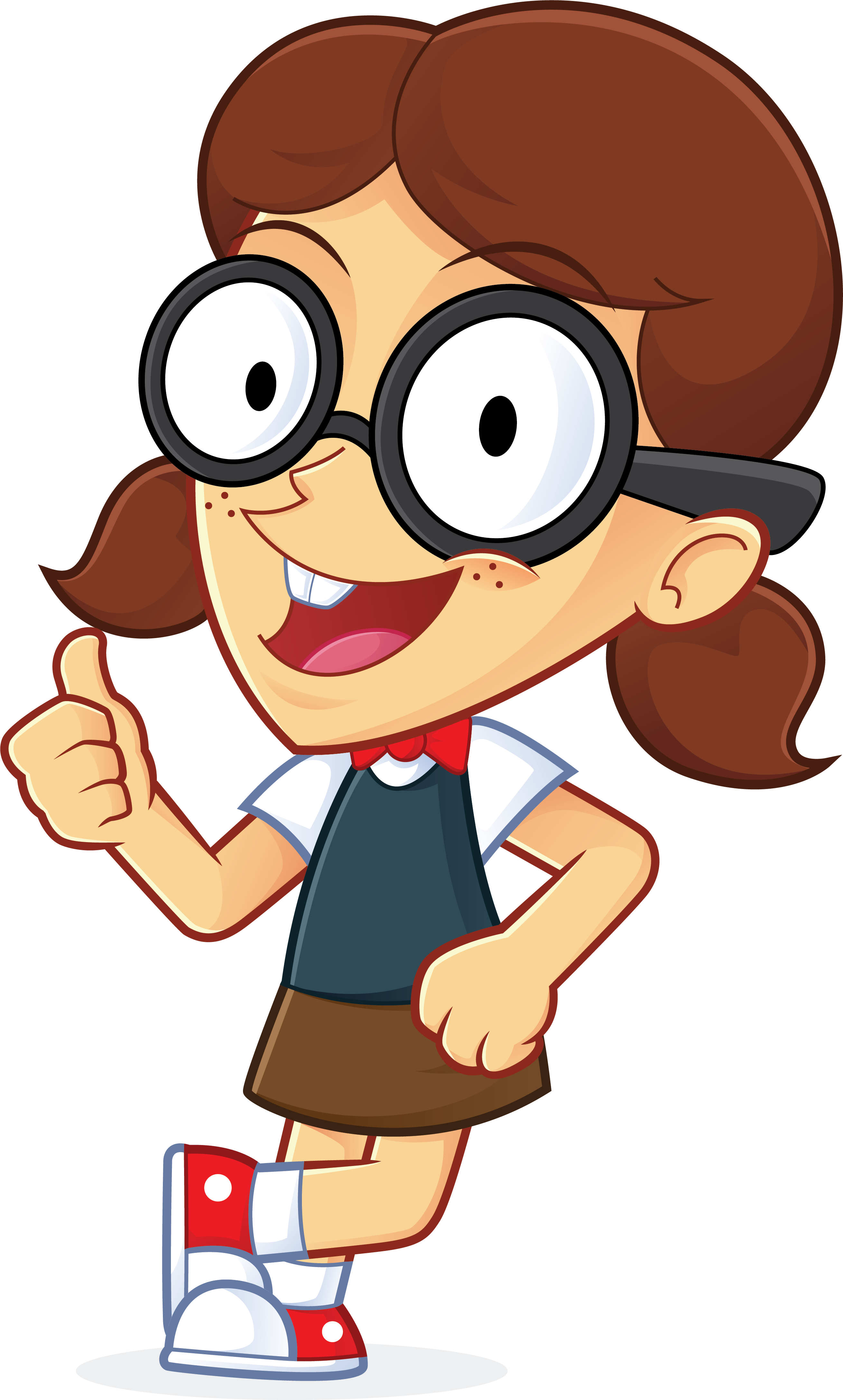 Superhero Nerd Geek Clipart Picture Cartoon Character - Girl Nerd Cartoon (2619x4349)