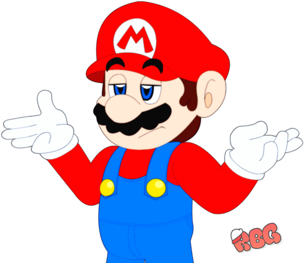 Shrugging Mario By Redbubbleguy - Paper Mario Shrug (1024x902)