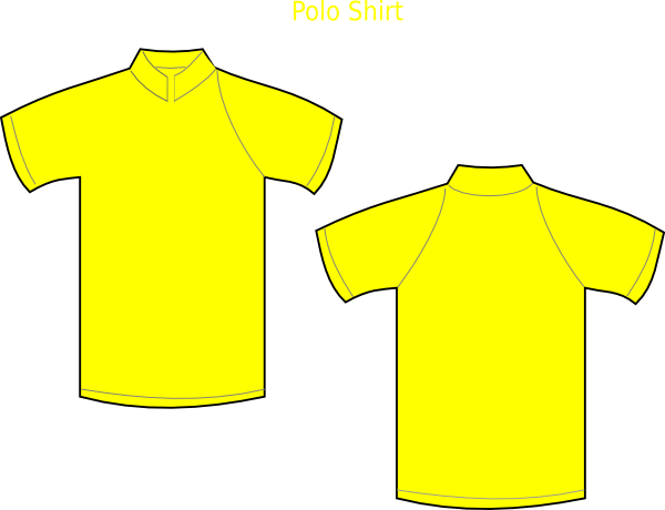 Red Polo Shirt Clip Art - Baju Polo Kuning Polos (600x460)