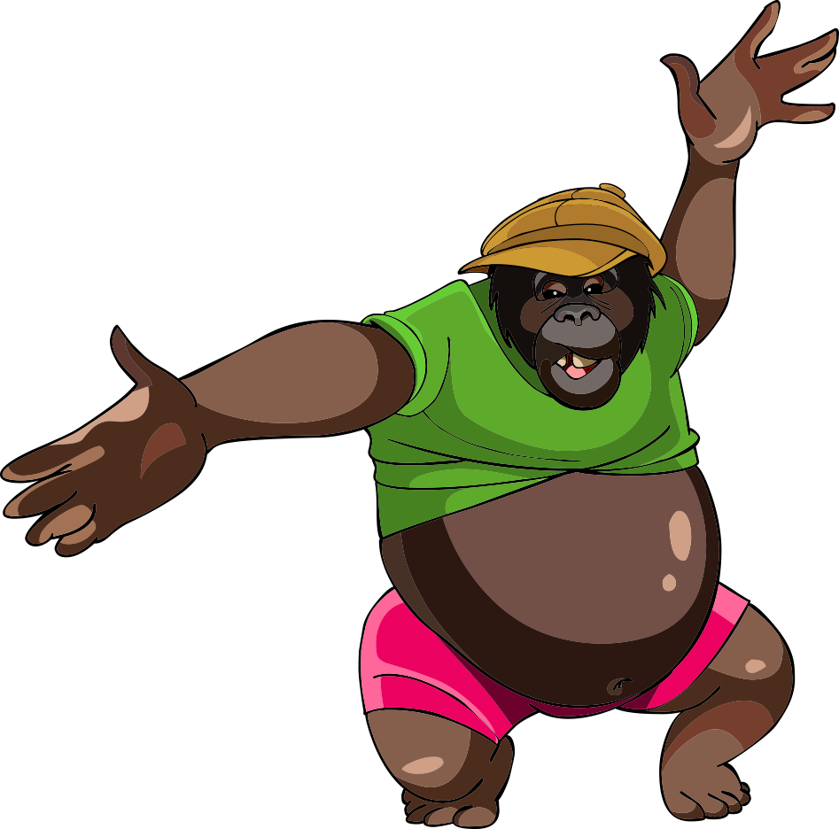 Gorilla Cartoon - Vector Orangutan - Gorilla Cartoon - Vector Orangutan (947x936)