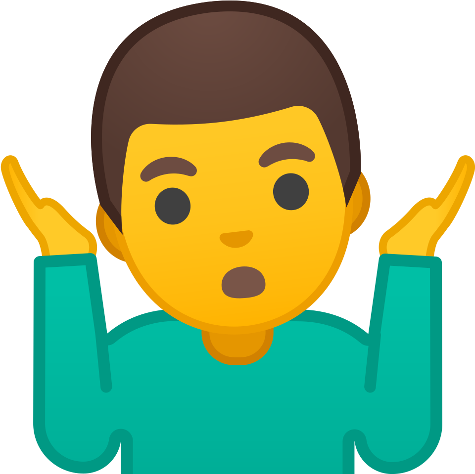 Man Shrugging Icon - Hands In The Air Emoji (1024x1024)