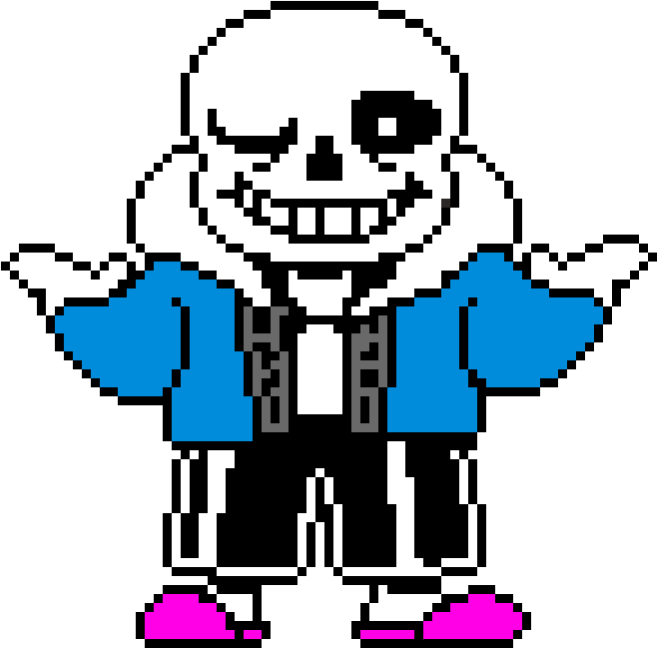 Sans Shrugging Sprite (kamuisenketsu) - Outer Sans Pixel Art (740x730)