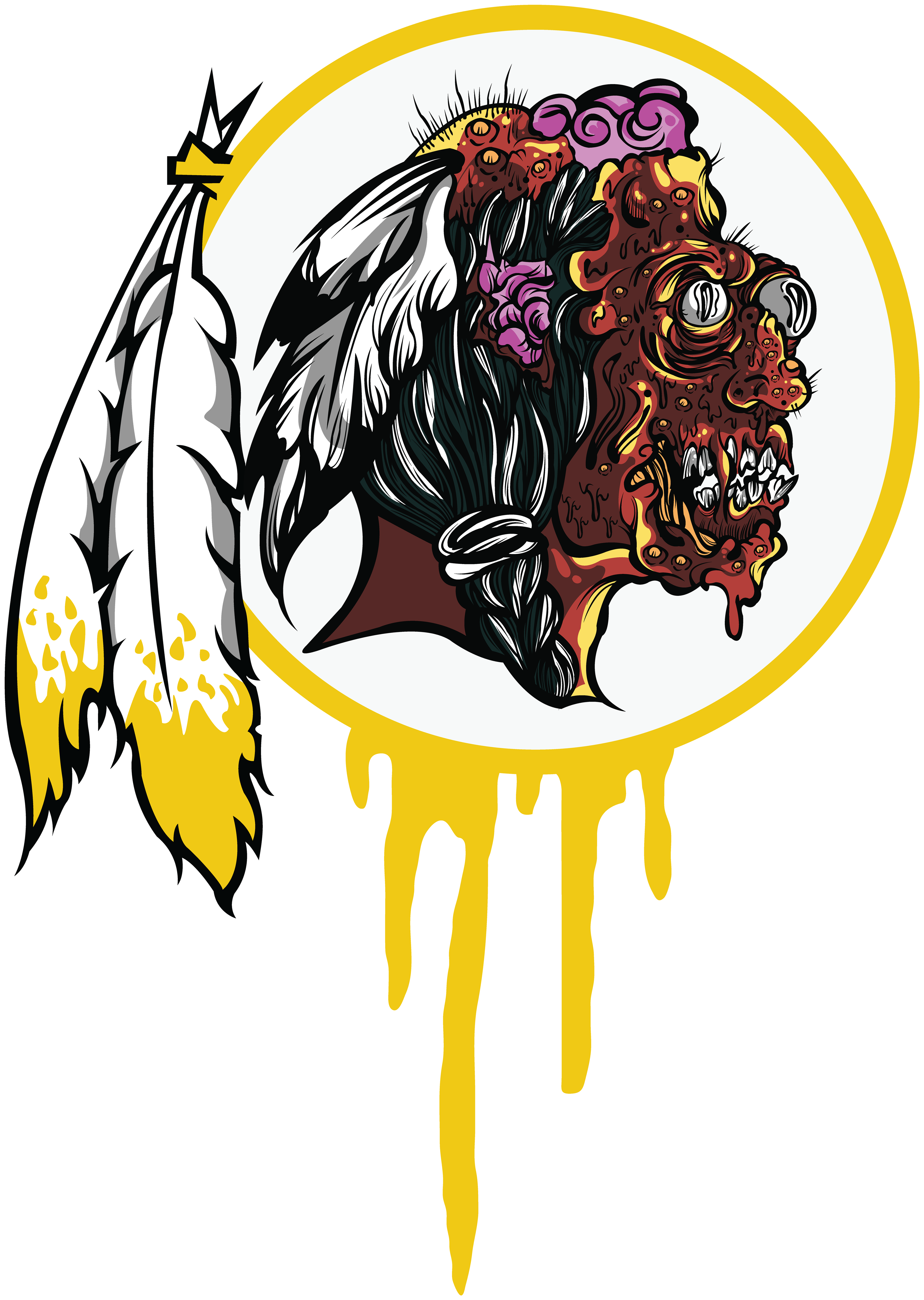 Nightmare Redskins - Washington Redskins 4.5x5.75' Perfect Cut Color Decal (3840x5196)