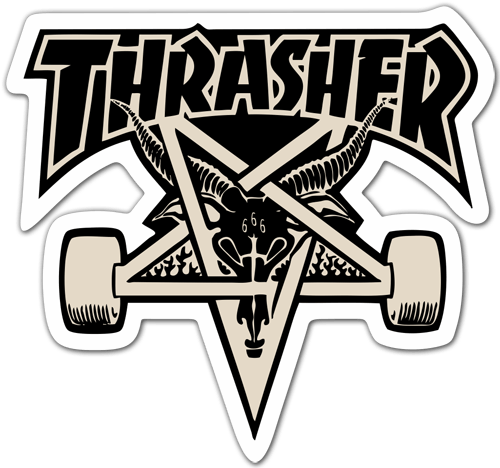 Stickers Skate Png - Thrasher Sticker (500x468)