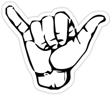 'hang Loose' Sticker By Vana Shipton - Hang Loose Sign (375x360)