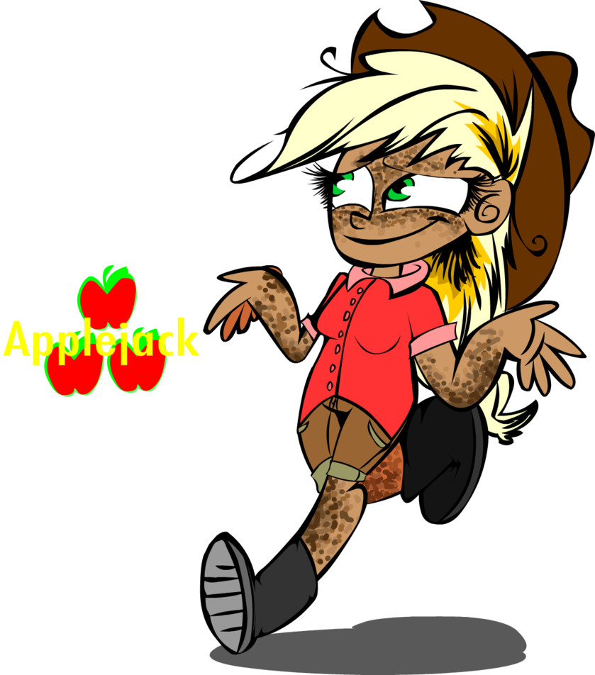 Human Applejack By Mushroom Cookie Bear - Cartoon (839x952)