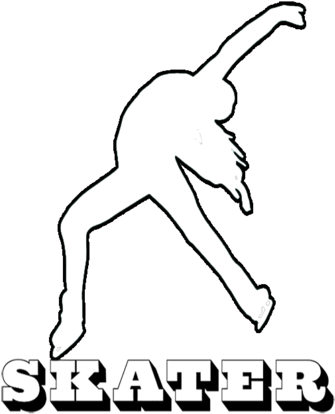 Figure Skater Sticker Vinyl Cling - Line Art (348x480)