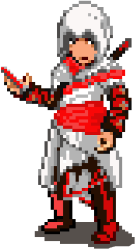 Assassin's Creed Pixel Art By Hiyakekaiza - Perler Beads Altair (400x680)