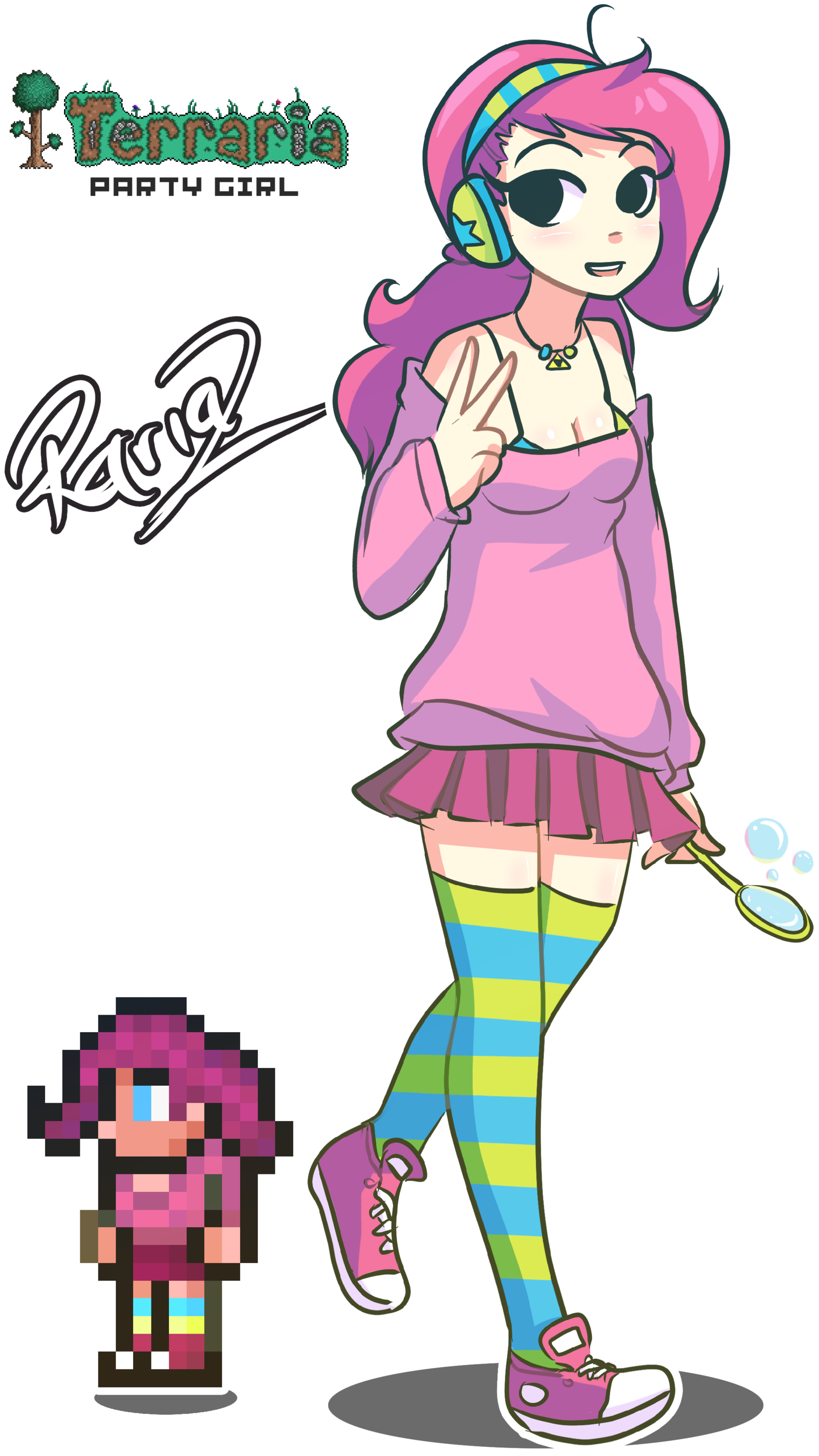 Rariaz 497 43 Party Girl Terraria By Rariaz - Terraria Game (1600x2844)