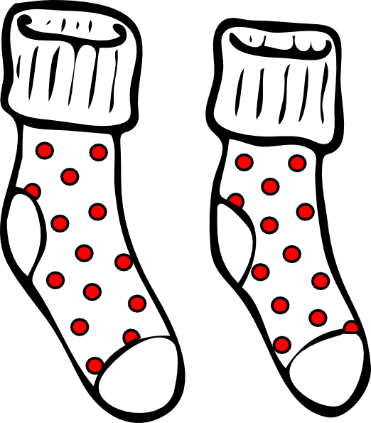 Spotty Socks Clip Art At Clker Com Vector Clip Art - 8 Qam (522x595)
