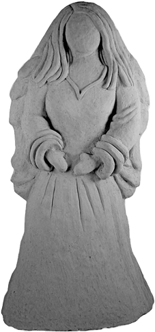 Large Stone Angel Garden Statue - Angel Statue W/ Forever In Our Hearts - Memorial Stone (500x500)