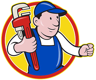 Reconnection Of Disconnected Service Connection - Plumber With Monkey Wrench Cartoon 2.25" Button (358x339)