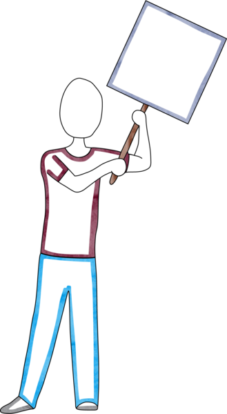 Magnifying Glass Held 9188999, Person Holding Sign - Illustration (329x600)