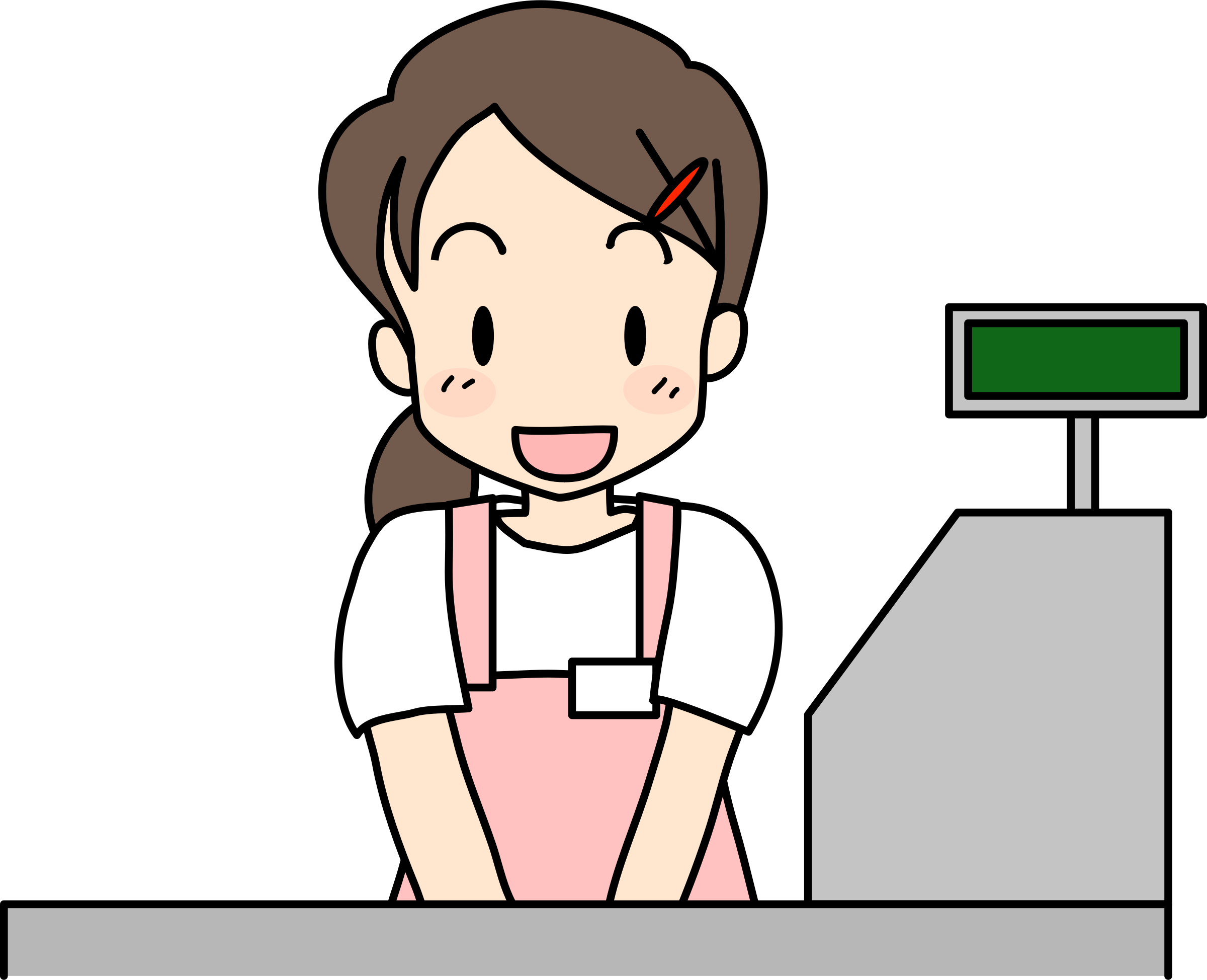 Big Image - Cashier Clipart (2400x1948)
