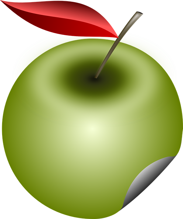 Green Apple Clipart 15, - Pomme (602x720)