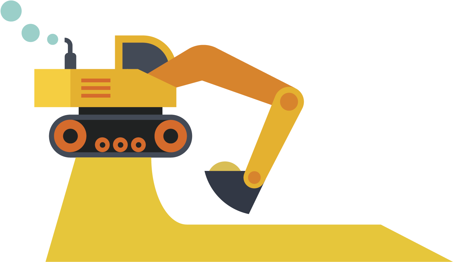 Vector Yellow Excavator - Excavator (1500x1500)