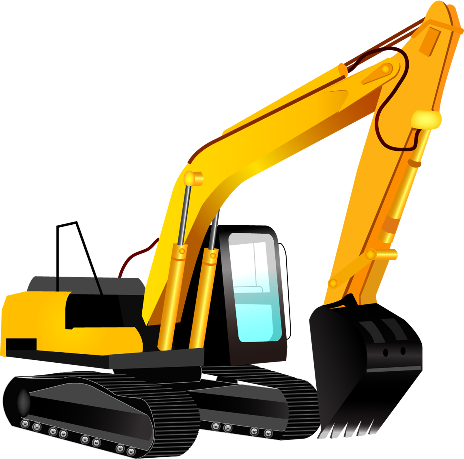 Excavator Caterpillar Inc - Excavator Vector (1697x1701)