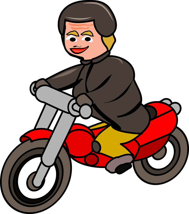 Cartoon Bike Rider 14, Buy Clip Art - Orang Naik Motor Png (634x720)