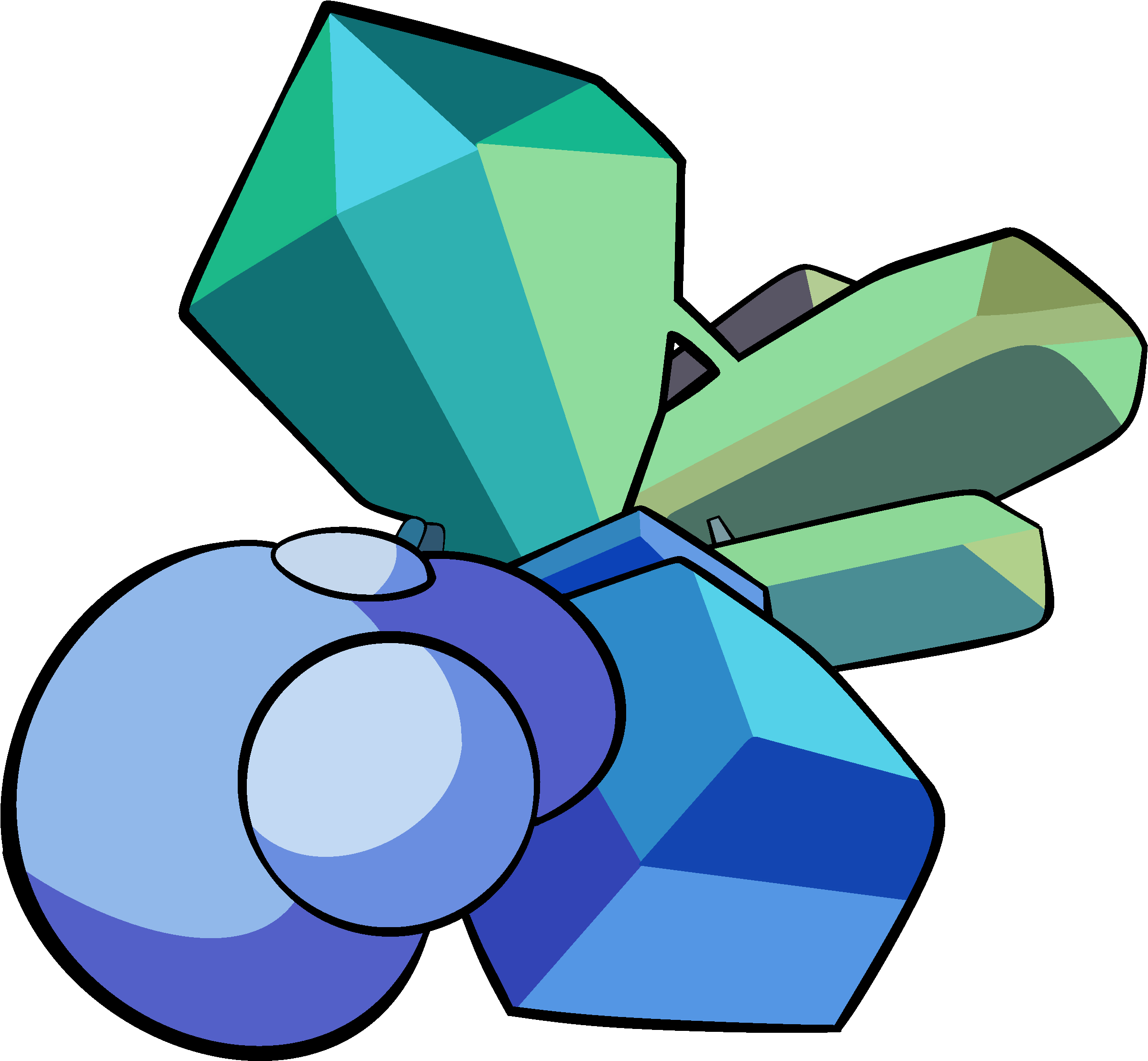 Multi-gem Freakin' Gemstone - Steven Universe Cluster Gem (2580x2562)