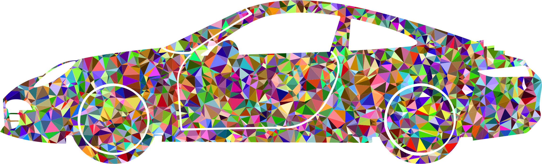 Big Image - Prismatic Rainbow Car Round Ornament (2298x698)